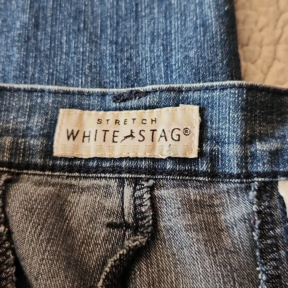 Vintage 90's White Stag Stretch Dark Wash Distressed Bootcut Petite Cotton Jeans